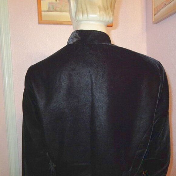 Vtg Circle T Velvet Tapestry Jacket Size S Western Cowgirl Military Crop Navajo - Picture 9 of 11